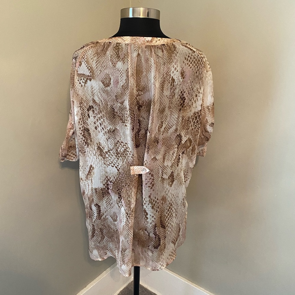 Blush & Neutral Sheer Python Print Flowy Tunic 1/… - image 5